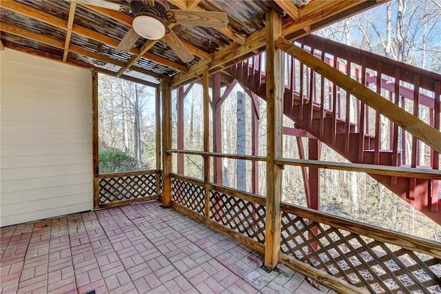 1924 Wilkenson Xing, Marietta, GA 30066 - unfurnished sunroom with a ceiling fan