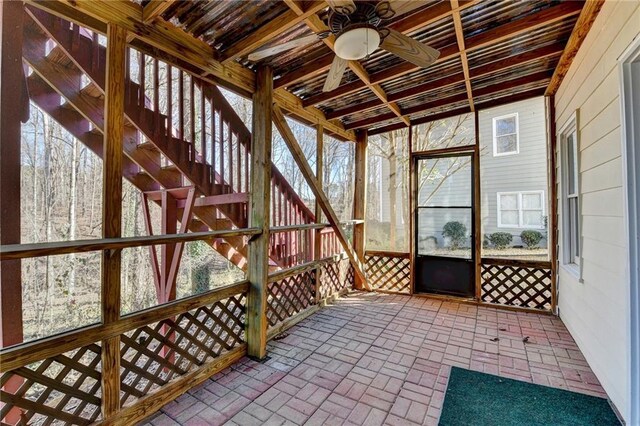 1924 Wilkenson Xing, Marietta, GA 30066 - unfurnished sunroom with ceiling fan