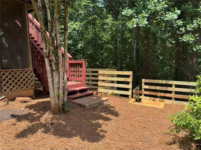 1924 Wilkenson Xing, Marietta, GA 30066 - view of yard featuring stairway and a wooden deck
