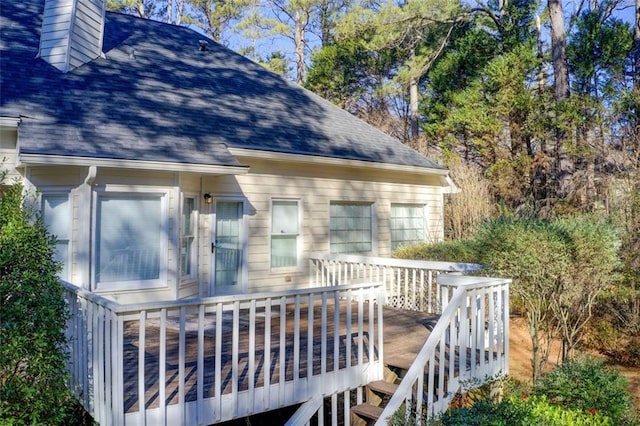 view of front facade with a deck