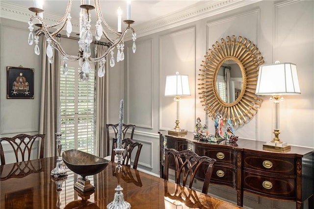 2080 Old Dominion Rd, Atlanta, GA 30350 - dining area featuring a decorative wall and a chandelier