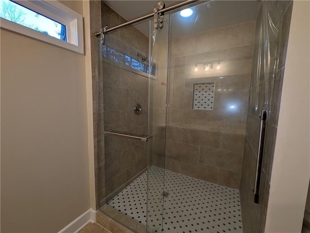 bathroom with walk in shower