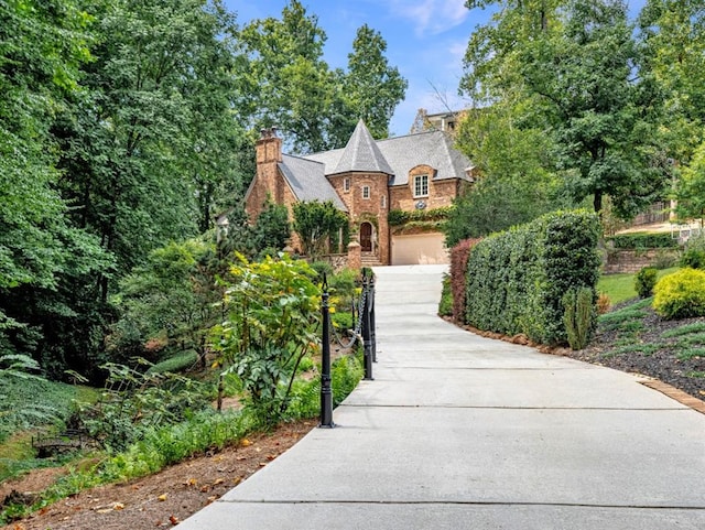 view of front of home with a garage