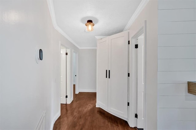 1162 Newtown Church Rd NE, Calhoun, GA 30701 - corridor with dark wood-type flooring and crown molding