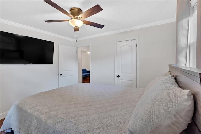 1162 Newtown Church Rd NE, Calhoun, GA 30701 - bedroom featuring ornamental molding and ceiling fan