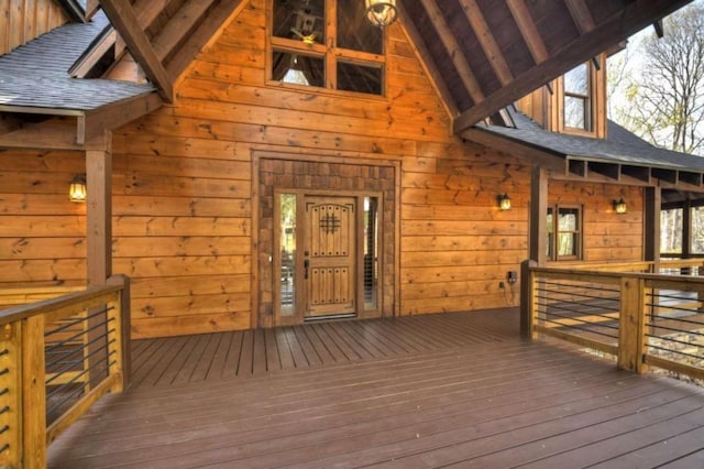 115 Coldwater Creek Dr, Mineral Bluff, GA 30559 - view of exterior entry with a deck