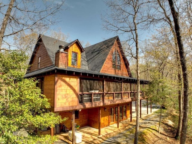 115 Coldwater Creek Dr, Mineral Bluff, GA 30559 - rear view of house with roof with shingles and a wooden deck