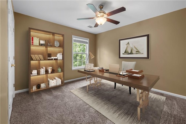 5312 Tormeal Trce, Suwanee, GA 30024 - carpeted office space featuring a ceiling fan and baseboards