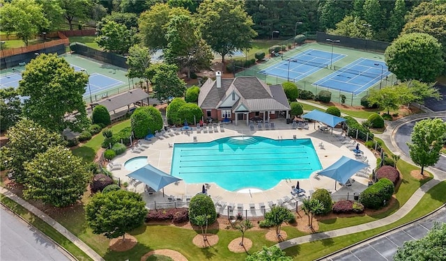 5312 Tormeal Trce, Suwanee, GA 30024 - drone / aerial view of a pool area