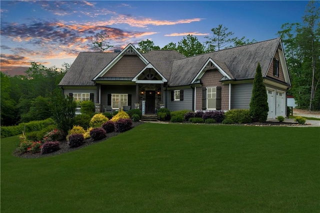 989 Pink Williams Rd, Dahlonega, GA 30533 - craftsman-style home with an attached garage and a front lawn