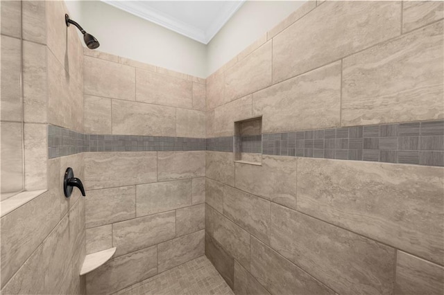 989 Pink Williams Rd, Dahlonega, GA 30533 - full bathroom with crown molding and tiled shower