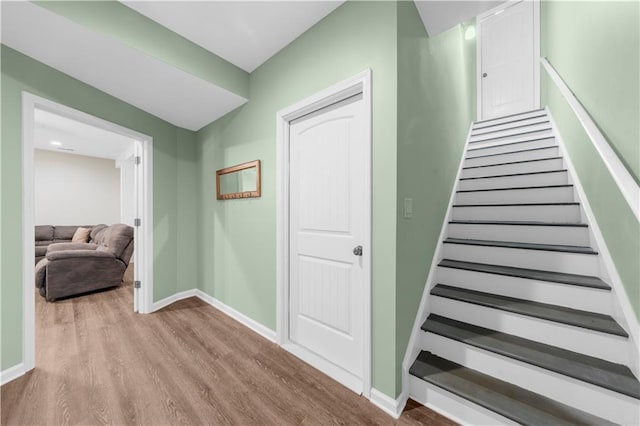 989 Pink Williams Rd, Dahlonega, GA 30533 - staircase with wood finished floors and baseboards