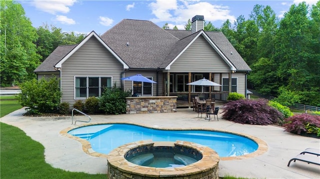 989 Pink Williams Rd, Dahlonega, GA 30533 - view of swimming pool with a patio area and a pool with connected hot tub