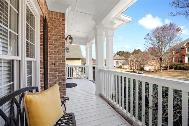 balcony with a residential view