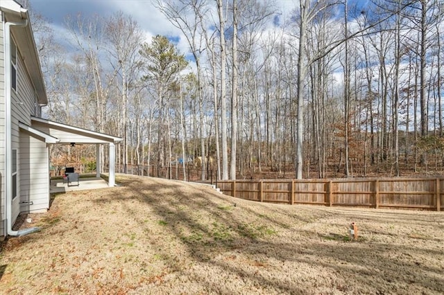 view of yard with a patio