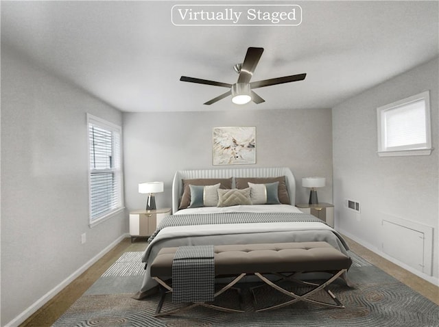 bedroom with ceiling fan