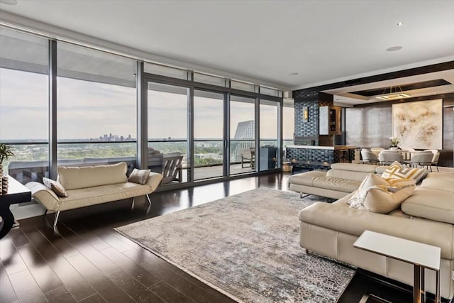 3344 Peachtree Rd NE Unit 3405, Atlanta, GA 30326 - living area featuring expansive windows, wood finished floors, and plenty of natural light