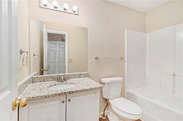 full bathroom with vanity and toilet