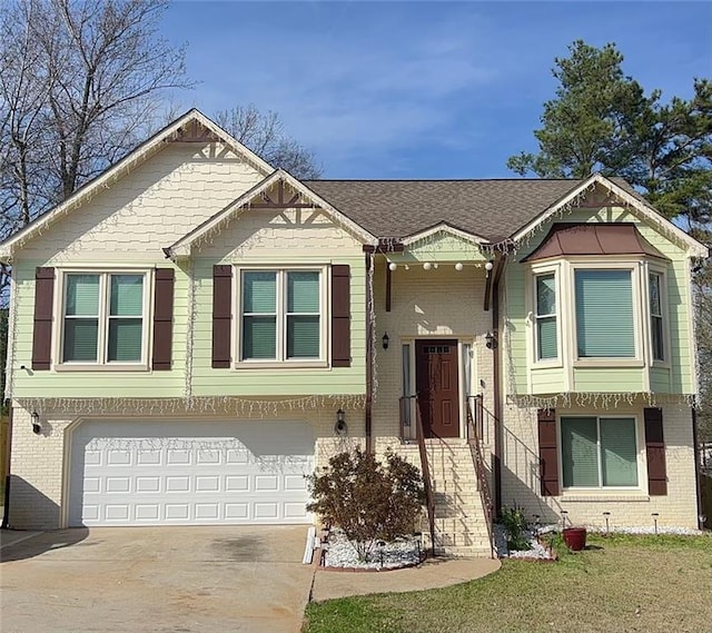 view of front of house with a garage