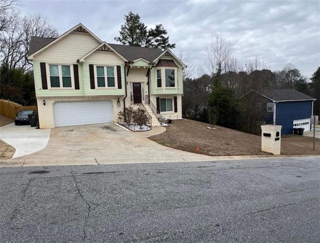 split foyer home with a garage