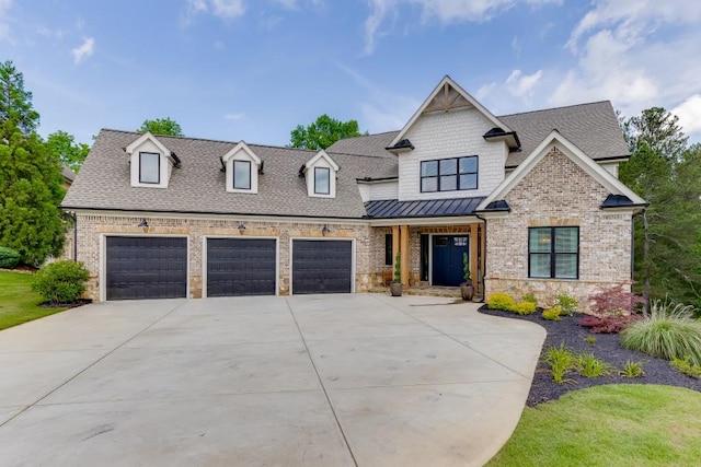 4781 Falling Brook Dr, Flowery Branch, GA 30542 - view of front of house with driveway, an attached garage, and a shingled roof