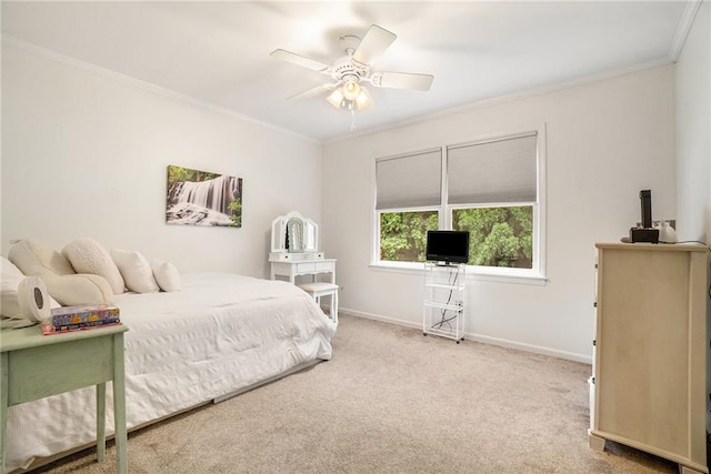 1935 Northbrooke Ln, Dunwoody, GA 30338 - carpeted bedroom with ornamental molding, baseboards, and ceiling fan
