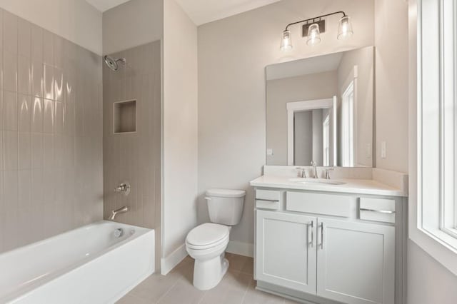 4525 Aiden Way, Cumming, GA 30041 - full bath with vanity, tile patterned flooring, and bathtub / shower combination