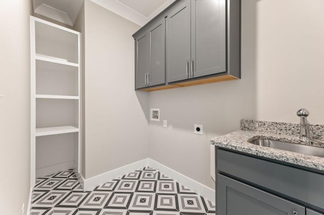 4525 Aiden Way, Cumming, GA 30041 - laundry room with electric dryer hookup, cabinet space, washer hookup, and light floors