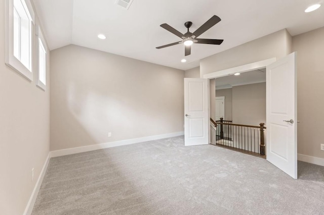 4525 Aiden Way, Cumming, GA 30041 - carpeted empty room with ceiling fan, recessed lighting, and lofted ceiling