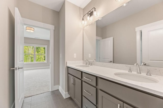 4525 Aiden Way, Cumming, GA 30041 - bathroom with double vanity and tile patterned flooring