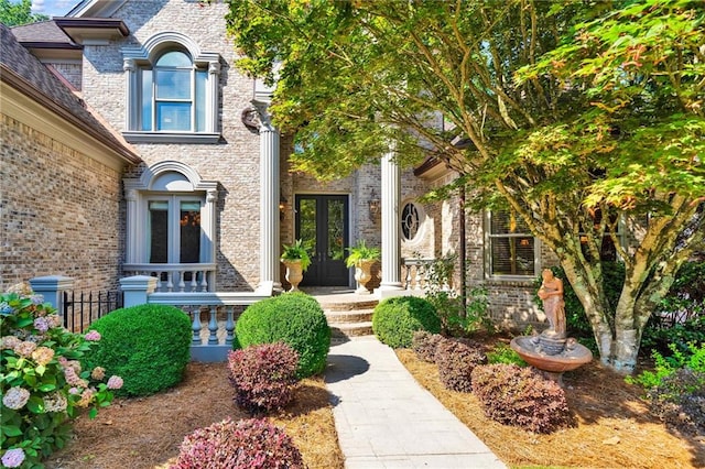 entrance to property with french doors