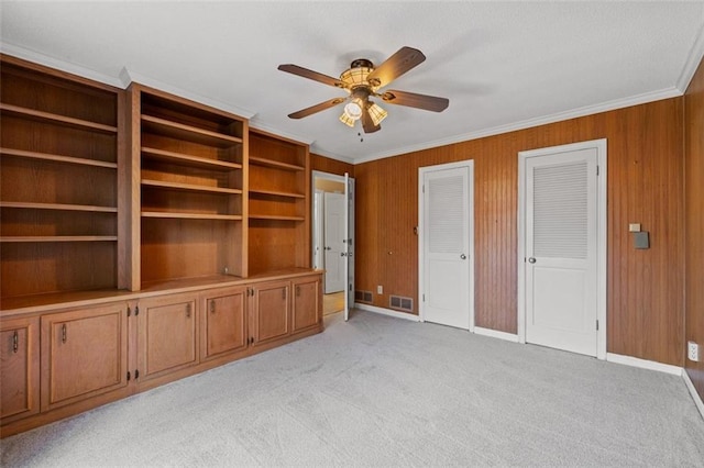 4116 River Cliff Chase SE, Marietta, GA 30067 - unfurnished living room with a skylight, wood walls, beam ceiling, and ceiling fan
