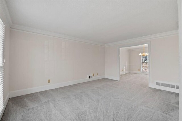 4116 River Cliff Chase SE, Marietta, GA 30067 - stairs with ornamental molding, an inviting chandelier, baseboards, and carpet flooring