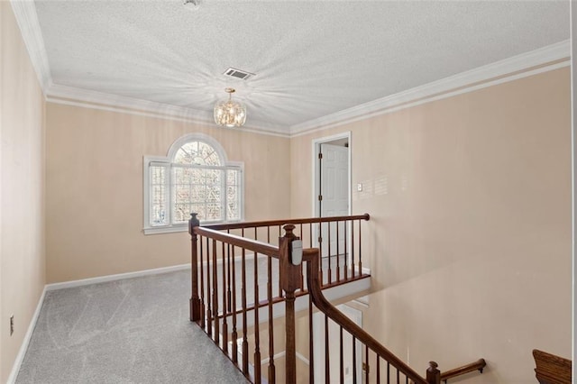 4116 River Cliff Chase SE, Marietta, GA 30067 - spare room featuring crown molding, baseboards, a textured ceiling, and carpet floors