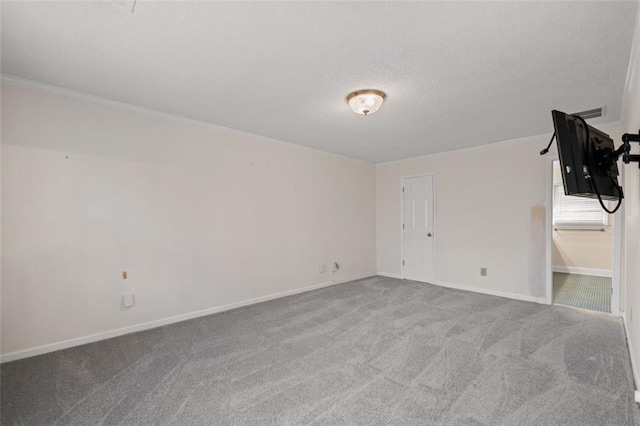 4116 River Cliff Chase SE, Marietta, GA 30067 - carpeted spare room with baseboards, visible vents, a textured ceiling, and crown molding