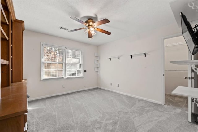4116 River Cliff Chase SE, Marietta, GA 30067 - unfurnished office with built in desk, baseboards, light carpet, visible vents, and ceiling fan