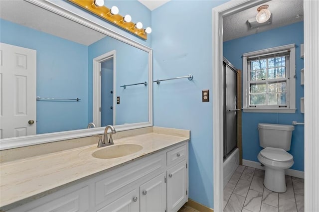 4116 River Cliff Chase SE, Marietta, GA 30067 - full bathroom with shower / bath combination with glass door, baseboards, toilet, and tile patterned flooring