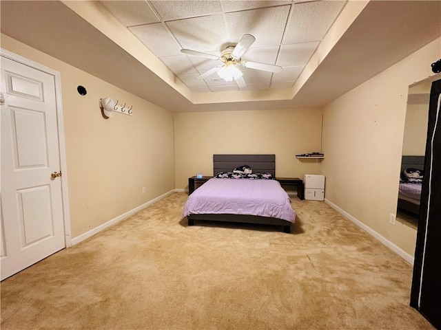 1739 Praters Pt, Dacula, GA 30019 - bedroom featuring carpet floors, baseboards, and a tray ceiling