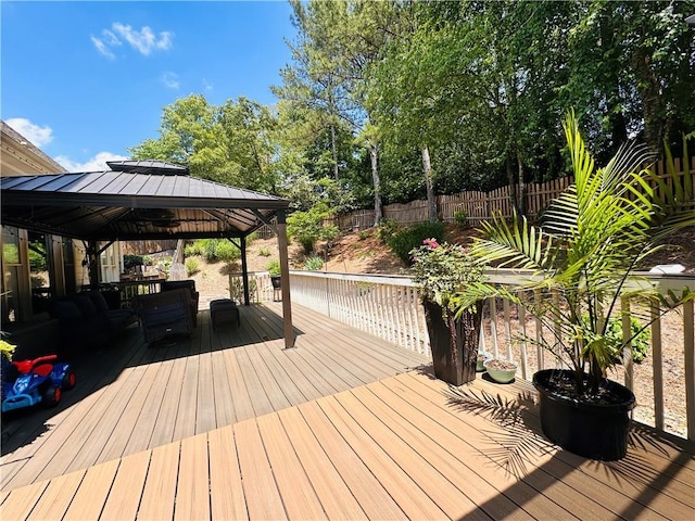 1739 Praters Pt, Dacula, GA 30019 - wooden deck with a gazebo and fence