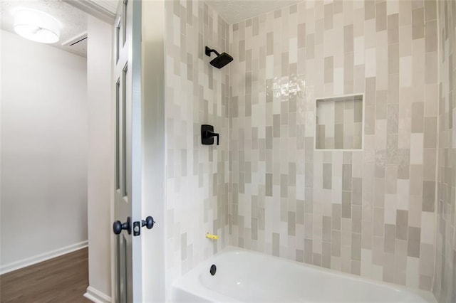 2015 Clipper Straits, Snellville, GA 30078 - bathroom with shower / washtub combination and wood finished floors