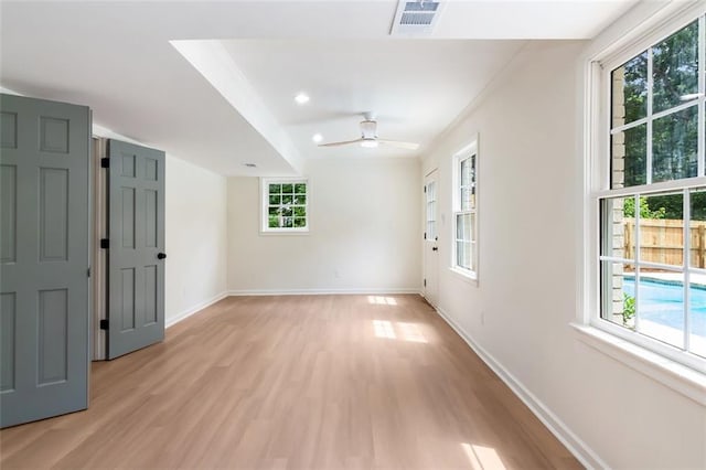 2015 Clipper Straits, Snellville, GA 30078 - unfurnished room featuring light wood-style floors, ceiling fan, and recessed lighting