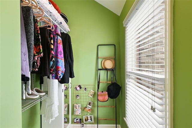 interior space with lofted ceiling