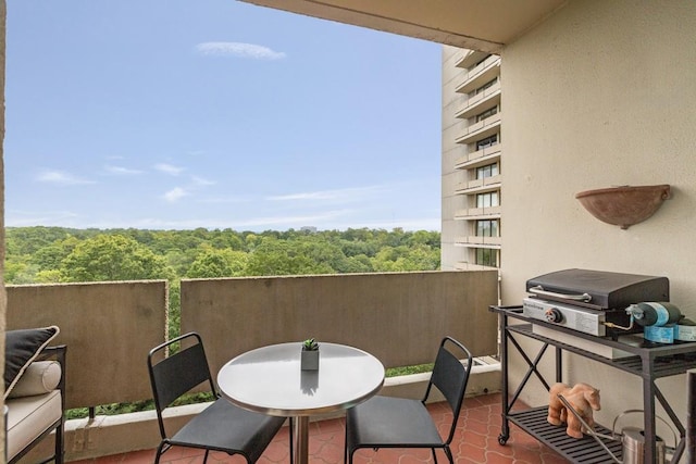 balcony with area for grilling