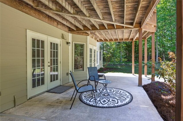 view of patio / terrace featuring french doors