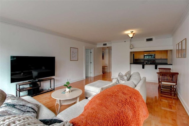 3481 Lakeside Dr NE Unit 902, Atlanta, GA 30326 - living area with crown molding and light wood-type flooring