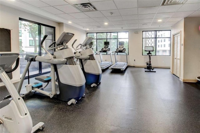 3481 Lakeside Dr NE Unit 902, Atlanta, GA 30326 - gym featuring plenty of natural light and a paneled ceiling
