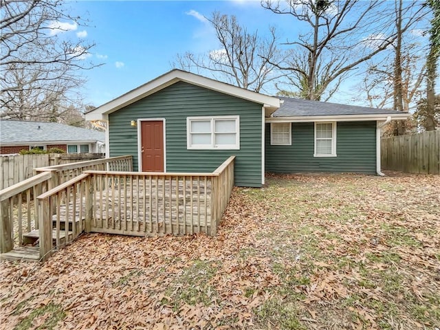 rear view of house with a deck