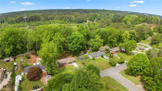 bird's eye view with a forest view