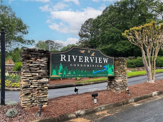 view of community sign