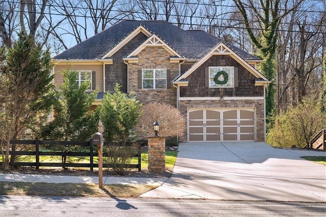 craftsman-style house featuring a garage